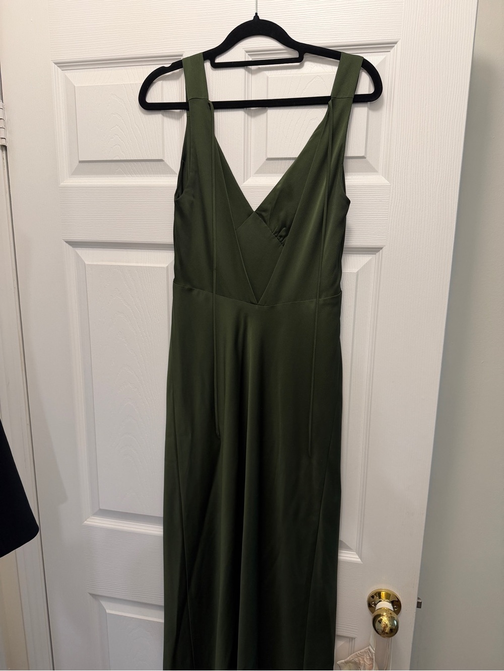 Gracey Dress Dark Olive low V cut
